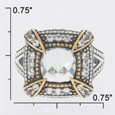 Sterling Silver Semi Mount Ring Setting Cushion CU 8X8mm Two Tone Cabochon - Syzjewelry